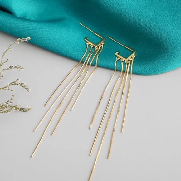 Jewelry - 🌟18K gold plated long tassel earrings